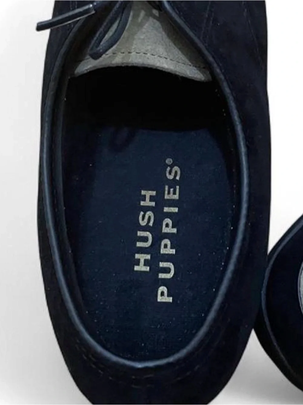 Hush Puppies Two-Tone Suede Derby Shoes - Navy and Light Gray
